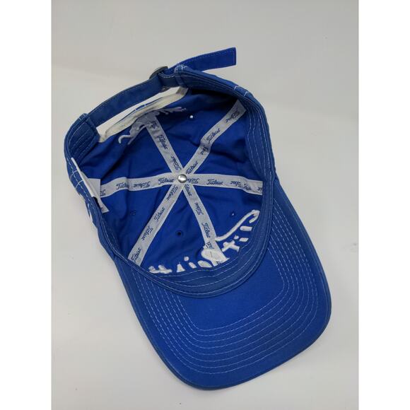 Titleist FJ Pro V1 Slideback Golf Hat Blue White Embroidered Spell Out Logo - Picture 10 of 12
